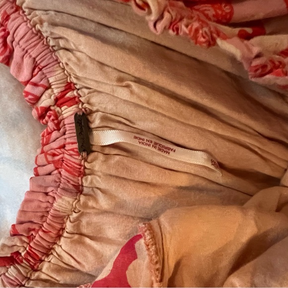 Free people pink and red patterned crop top. Size XS - Picture 2 of 5